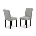 3-Piece Black and Cherry Finish Solid Wood Top-Dining Room Set with High Back-Seats 4