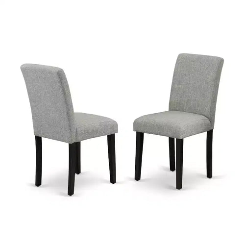 3-Piece Black and Cherry Finish Solid Wood Top-Dining Room Set with High Back-Seats 4