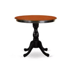 3-Piece Black and Cherry Finish Solid Wood Top-Dining Room Set with High Back-Seats 4