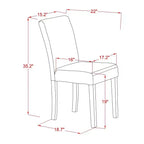 3-Piece Black and Cherry Finish Solid Wood Top-Dining Room Set with High Back-Seats 4