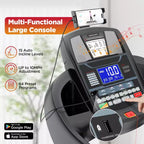 Tapis Roulant Pieghevole da 4.5HP per Casa, 15 Livelli di Inclinazione Automatica, Supporto 136 kg, 71 Programmi di Allenamento, Controllo Smart APP FitShow, 16 km/h, Altoparlanti Bluetooth