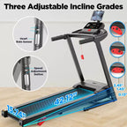Tapis Roulant Pieghevole per Casa con Motore da 3.0HP, Capacità 136 kg, Inclinazione su 3 Livelli, Velocità 12 km/h, 64 Programmi, Controllo tramite APP, Bluetooth, Fascia per Ginocchio Gratuita