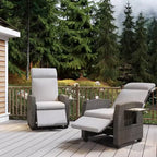 Comfortable Rattan Lounge Sofa All-Weather PE Wicker Recliner Patio Chairfor Garden, Patio,