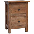 Comodino Marrone in Legno Massello di Mogano 40x30x51 cm