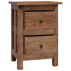 Comodino Marrone in Legno Massello di Mogano 40x30x51 cm