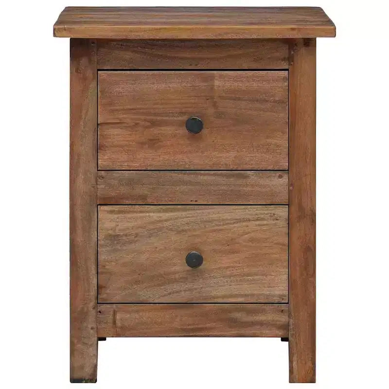 Comodino Marrone in Legno Massello di Mogano 40x30x51 cm