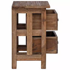 Comodino Marrone in Legno Massello di Mogano 40x30x51 cm