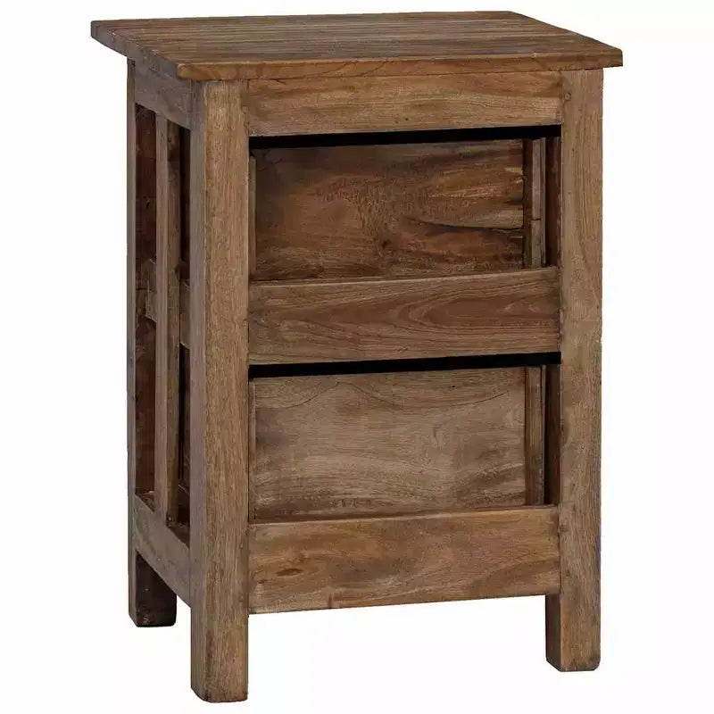 Comodino Marrone in Legno Massello di Mogano 40x30x51 cm
