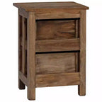 Comodino Marrone in Legno Massello di Mogano 40x30x51 cm