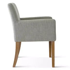 Set of 6 Upholstered Dining Chairs with Arms, Modern Linen Armchairs with Wooden Legs, Accent Chairs for Dining Room, Living Room - Panipeachy