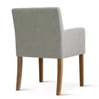Set of 6 Upholstered Dining Chairs with Arms, Modern Linen Armchairs with Wooden Legs, Accent Chairs for Dining Room, Living Room - Panipeachy