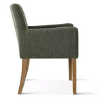 Set of 6 Upholstered Dining Chairs with Arms, Modern Linen Armchairs with Wooden Legs, Accent Chairs for Dining Room, Living Room - Panipeachy