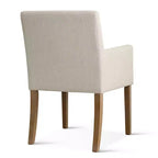 Set of 6 Upholstered Dining Chairs with Arms, Modern Linen Armchairs with Wooden Legs, Accent Chairs for Dining Room, Living Room - Panipeachy