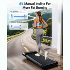 Superun 6% Incline Under Desk Walking Pad 3 In 1 treadmills For Home easy store