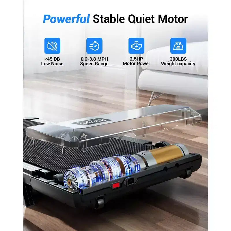 Superun 6% Incline Under Desk Walking Pad 3 In 1 treadmills For Home easy store