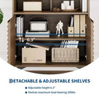 Fluted Sideboard Cabinet with Adjustable Shelves, Modern Buffet Storage Cabinet for Kitchen, Living Room, Dining Room, or Entryway
