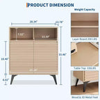 Fluted Sideboard Cabinet with Adjustable Shelves, Modern Buffet Storage Cabinet for Kitchen, Living Room, Dining Room, or Entryway