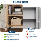 Fluted Sideboard Cabinet with Adjustable Shelves, Modern Buffet Storage Cabinet for Kitchen, Living Room, Dining Room, or Entryway
