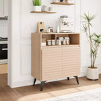 Fluted Sideboard Cabinet with Adjustable Shelves, Modern Buffet Storage Cabinet for Kitchen, Living Room, Dining Room, or Entryway