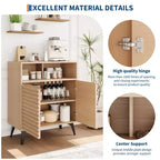 Fluted Sideboard Cabinet with Adjustable Shelves, Modern Buffet Storage Cabinet for Kitchen, Living Room, Dining Room, or Entryway