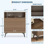 Fluted Sideboard Cabinet with Adjustable Shelves, Modern Buffet Storage Cabinet for Kitchen, Living Room, Dining Room, or Entryway