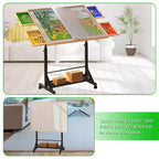JVNOXK Wooden Puzzle Table with Drawers, Adjustable Puzzle Table, 360 Tilting Puzzle Table with Legs and Wheels, Height and Angle Adjustable