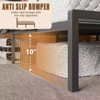 Twin Size Kids Platform Bed Frame with Upholstered Storage Headboard RGB LED Lights Built In Charging Station USB Ports No Box Spring Needed Metal Bed