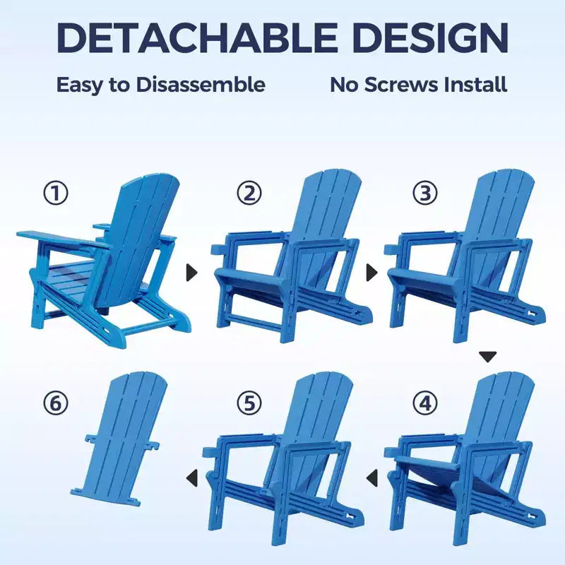 NAYSAYE Patio Chaise Lounge Adirondack Chair 4-Piece Foldable Recliner with Cup Holder 400 LBS Capacity for Backyard Garden, 22.3*30*36.4