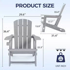 NAYSAYE Patio Chaise Lounge Adirondack Chair 4-Piece Foldable Recliner with Cup Holder 400 LBS Capacity for Backyard Garden, 22.3*30*36.4