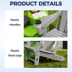 NAYSAYE Patio Chaise Lounge Adirondack Chair 4-Piece Foldable Recliner with Cup Holder 400 LBS Capacity for Backyard Garden, 22.3*30*36.4