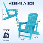 NAYSAYE Patio Chaise Lounge Adirondack Chair 4-Piece Foldable Recliner with Cup Holder 400 LBS Capacity for Backyard Garden, 22.3*30*36.4