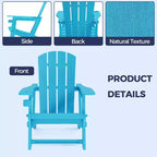 NAYSAYE Patio Chaise Lounge Adirondack Chair 4-Piece Foldable Recliner with Cup Holder 400 LBS Capacity for Backyard Garden, 22.3*30*36.4