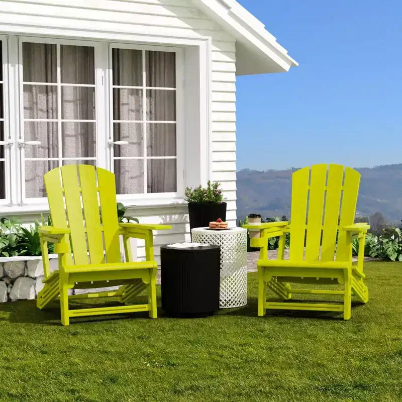 NAYSAYE Patio Chaise Lounge Adirondack Chair 4-Piece Foldable Recliner with Cup Holder 400 LBS Capacity for Backyard Garden, 22.3*30*36.4