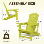 NAYSAYE Patio Chaise Lounge Adirondack Chair 4-Piece Foldable Recliner with Cup Holder 400 LBS Capacity for Backyard Garden, 22.3*30*36.4