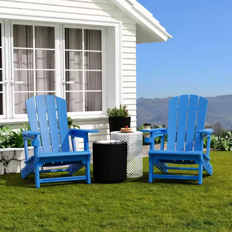 NAYSAYE Patio Chaise Lounge Adirondack Chair 4-Piece Foldable Recliner with Cup Holder 400 LBS Capacity for Backyard Garden, 22.3*30*36.4
