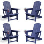 NAYSAYE Patio Chaise Lounge Adirondack Chair 4-Piece Foldable Recliner with Cup Holder 400 LBS Capacity for Backyard Garden, 22.3*30*36.4