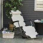 Sedia a sdraio pieghevole per esterni, sedia prendisole 2 in 1 con cuscino e tasca, sedia da piscina regolabile per spiaggia, patio, prato, ponte