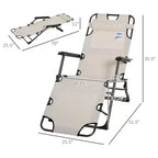 Sedia a sdraio pieghevole per esterni, sedia prendisole 2 in 1 con cuscino e tasca, sedia da piscina regolabile per spiaggia, patio, prato, ponte