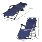 Sedia a sdraio pieghevole per esterni, sedia prendisole 2 in 1 con cuscino e tasca, sedia da piscina regolabile per spiaggia, patio, prato, ponte