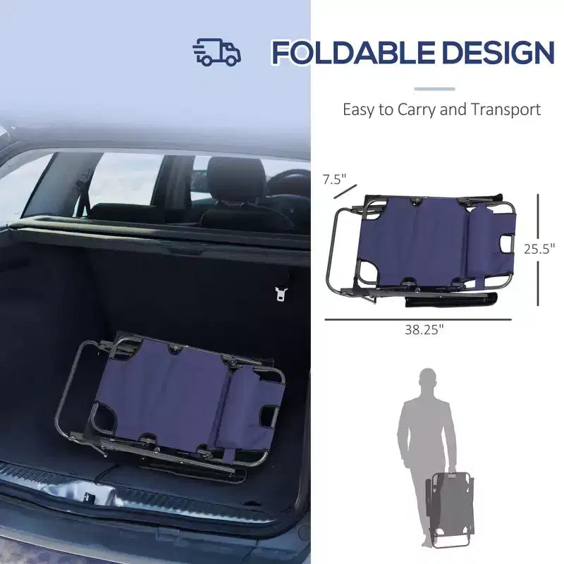 Sedia a sdraio pieghevole per esterni, sedia prendisole 2 in 1 con cuscino e tasca, sedia da piscina regolabile per spiaggia, patio, prato, ponte