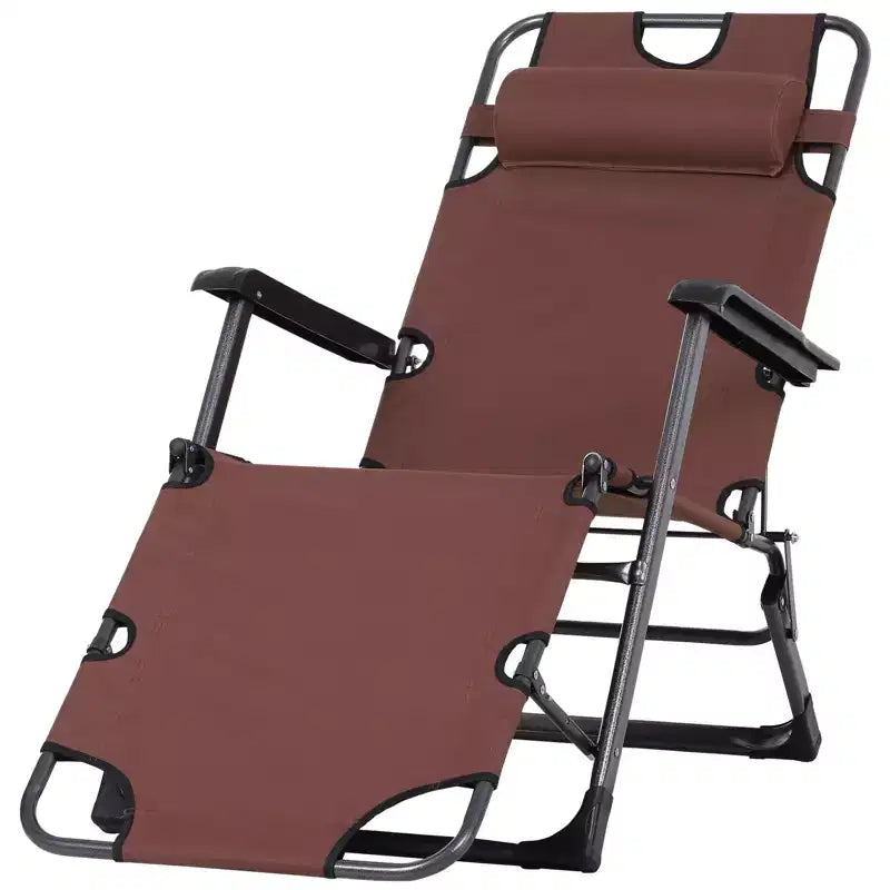 Sedia a sdraio pieghevole per esterni, sedia prendisole 2 in 1 con cuscino e tasca, sedia da piscina regolabile per spiaggia, patio, prato, ponte