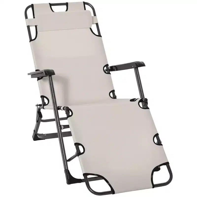 Sedia a sdraio pieghevole per esterni, sedia prendisole 2 in 1 con cuscino e tasca, sedia da piscina regolabile per spiaggia, patio, prato, ponte