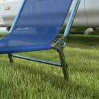 2 Piece Folding Chaise Lounge Chairs, Pool Sun Tanning Chairs with Reclining Back, Breathable Mesh Seat, Headrest for Beach, Patio