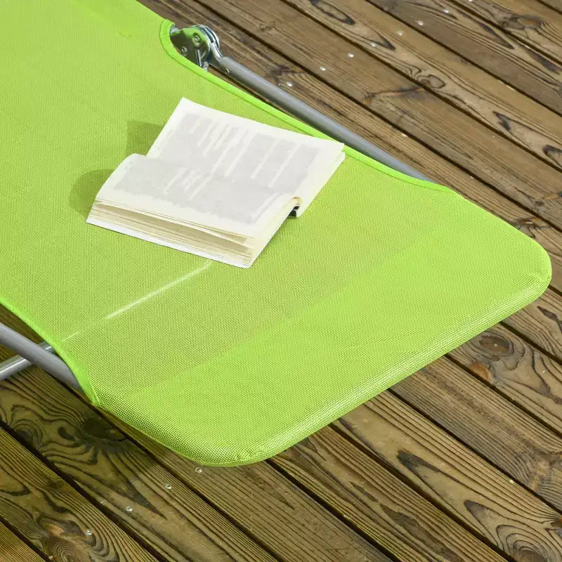 2 Piece Folding Chaise Lounge Chairs, Pool Sun Tanning Chairs with Reclining Back, Breathable Mesh Seat, Headrest for Beach, Patio