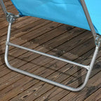 2 Piece Folding Chaise Lounge Chairs, Pool Sun Tanning Chairs with Reclining Back, Breathable Mesh Seat, Headrest for Beach, Patio