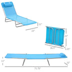 Sedie a sdraio pieghevoli per piscina, sedie da esterno per prendere il sole con cuscino, schienale reclinabile, telaio in acciaio e rete traspirante per spiaggia, patio