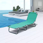Sedie a sdraio pieghevoli per piscina, sedie da esterno per prendere il sole con cuscino, schienale reclinabile, telaio in acciaio e rete traspirante per spiaggia, patio