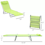 Sedie a sdraio pieghevoli per piscina, sedie da esterno per prendere il sole con cuscino, schienale reclinabile, telaio in acciaio e rete traspirante per spiaggia, patio