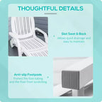 Outdoor Chaise Lounge Chair on Wheels with Storage Box, Waterproof Lounger with Quick Assembly, Folding Design, 5 Level Adjustable Backrest for Pool