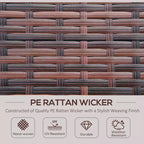 Lettino da giorno in rattan da esterno con cuscini, lettino da esterno in vimini con divanetto, pouf contenitore e tavolini, per bordo piscina, portico